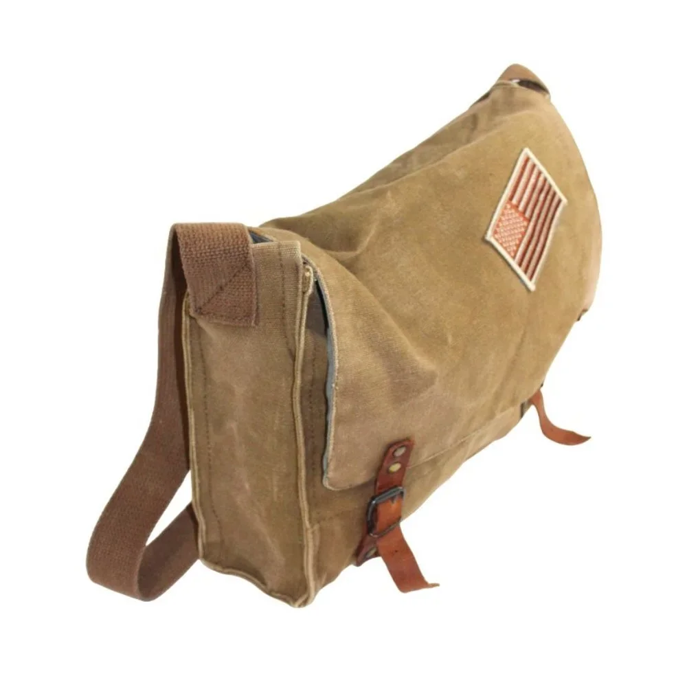 Rothco Desert Drab Heavyweight Canvas Leather Accent Cross Body Messenge… - Picture 4 of 11